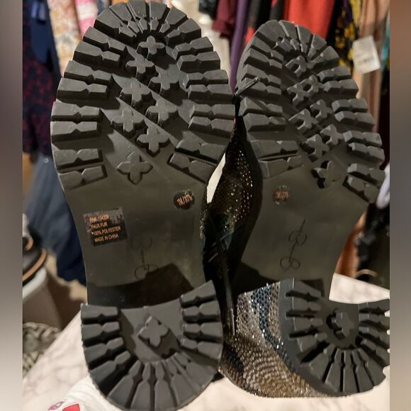 Jessica Simpson Deliah Womens Rhinestone Round Toe Ankle Boots - Picture 7 of 11